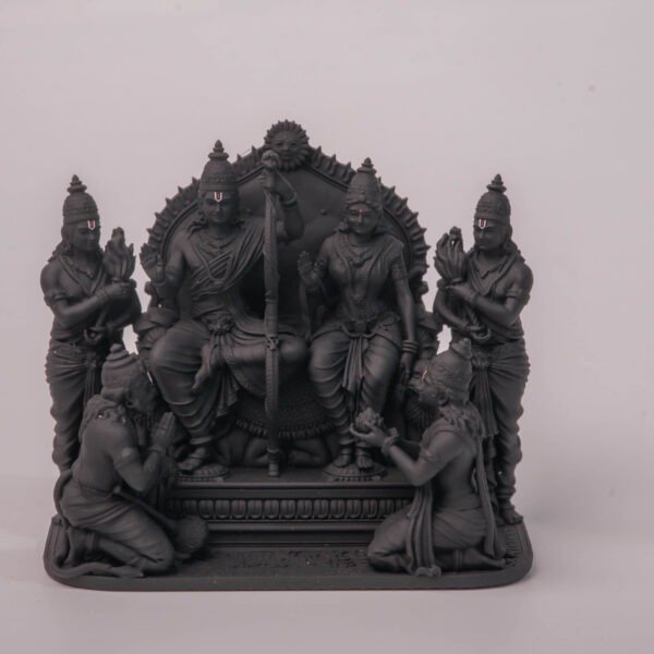 Black Rama Sita Murti 3.5 Inch Hindu Statue Ram Darbar Idol