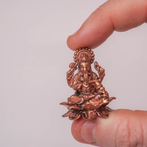 Lord Ganesha with our intricately crafted 1.5-inch Copper Ganesh Murti.