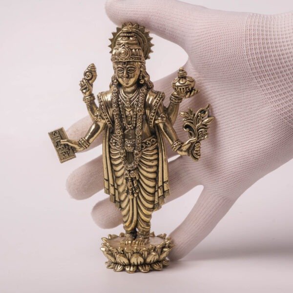 Dhanvantari Brass Murti 6 Inch Ayurvedic Healing Deity