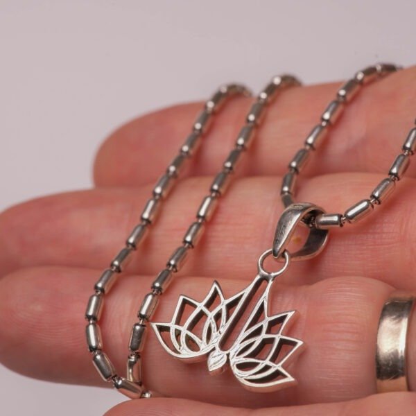 925 Sterling Silver Lotus Pendant Necklace