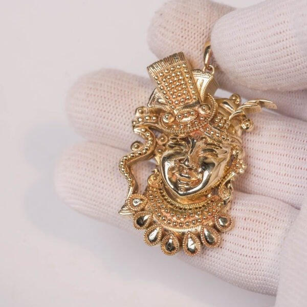 Panchaloha Sri Nathji Pendant, 2 Inch Krishna Devotional Charm