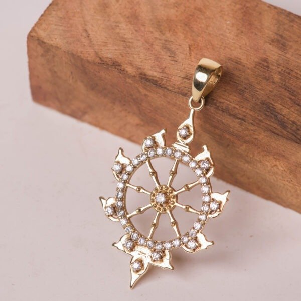 Sudarshan Chakra Pendant, Panchaloha Vishnu Chakra Necklace