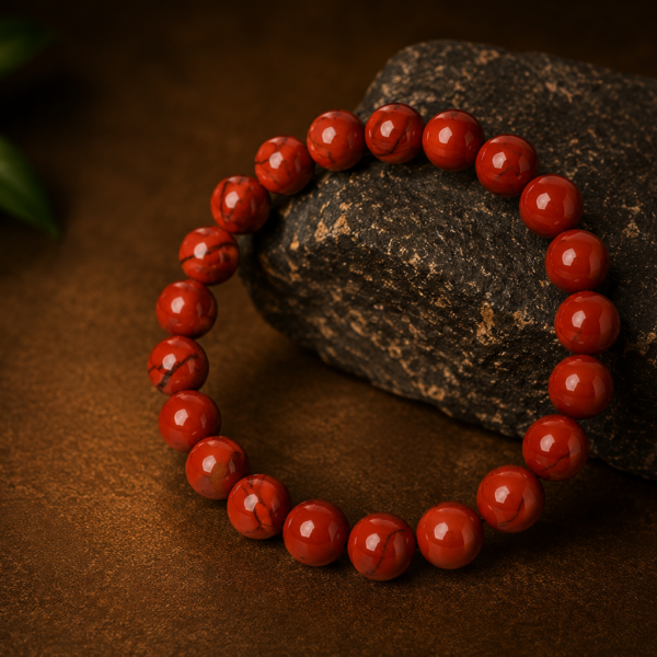 Red Tiger Eye Bracelet 8mm | Natural Gemstone Stretch Bracelet