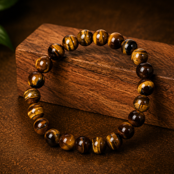 Tiger Eye Bracelet 8mm | Natural Tiger Eye Gemstone Bracelet
