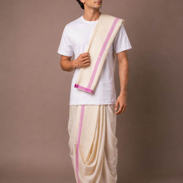 Vaishnava Pure Silk Dhoti-Chadar Set