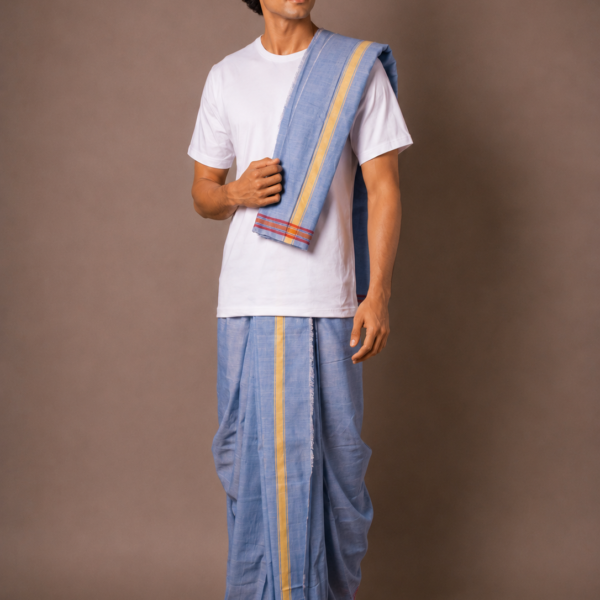Vaishnava Khadi Cotton Dhoti-Chadar Set