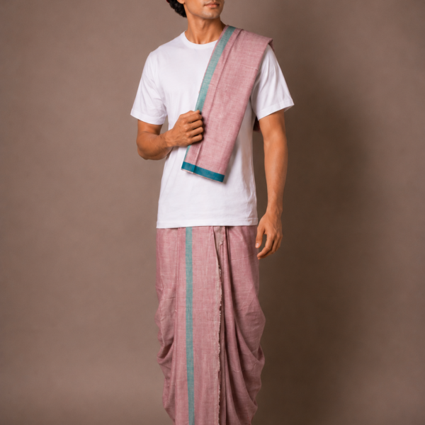 Vaishnava Khadi Cotton Dhoti-Chadar Set