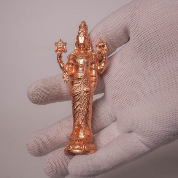 4" Srinivasa Perumal Murti | Pure Bronze Venkateswara Statue | Tirupati Balaji Idol