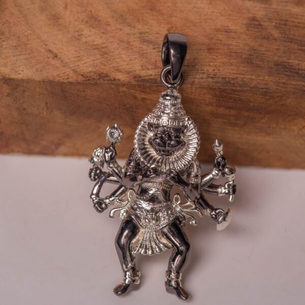 Panchaloha 3D Lord Narasimha Pendant – Large 1.5 Inch Sacred Protection Necklace