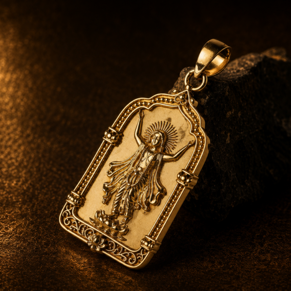 Gauranga Mahaprabhu Pendant 1.5 Inch Panchaloha, Chaitanya Mahaprabhu Hare Krishna Pendant