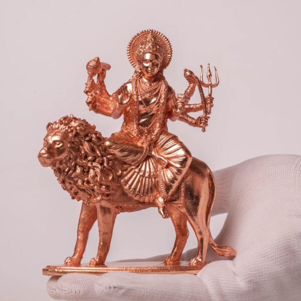 5" Goddess Durga on Lion Murti