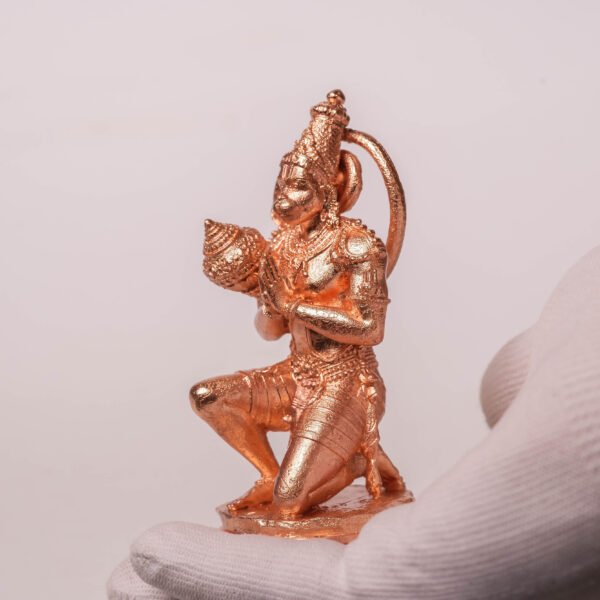 4" Hanuman Murti | Pure Bronze Kneeling Hanuman Statue
