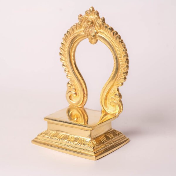 Brass Singhasan for Govardhan Shila, Shaligram & Krishna Deity | 5.5 x 3.5 Inch Sacred Altar Throne