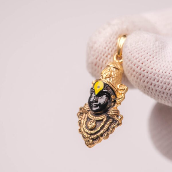 Vitthala Silver Pendant 1 Inch, Gold Plated Vithoba Pendant