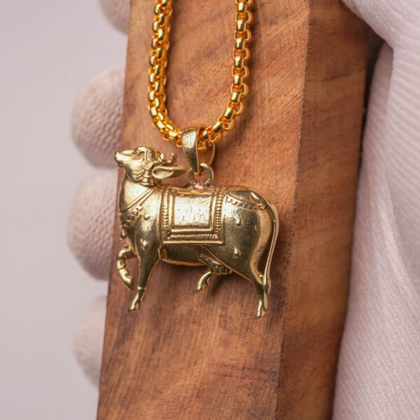 Panchaloha Surabhi Cow Pendant 1 Inch | 3D Kamadhenu Cow Jewelry