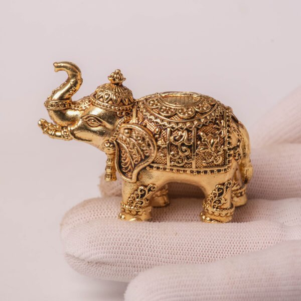 Brass Elephant Statue 2.5 Inch | Handmade Lucky Elephant Figurine