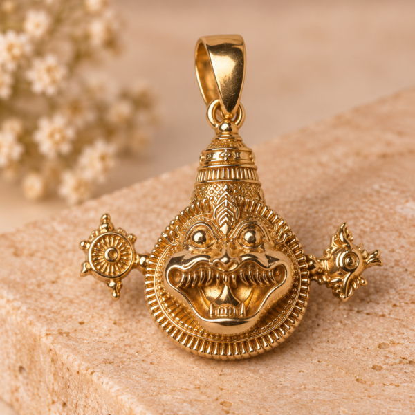 Nrisimhadev Panchaloha Pendant 1 x 1.4 Inch | Narasimha Face Pendant