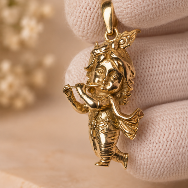 Krishna Pendant 1 Inch | Lord Krishna Flute Pendant | Panchaloha