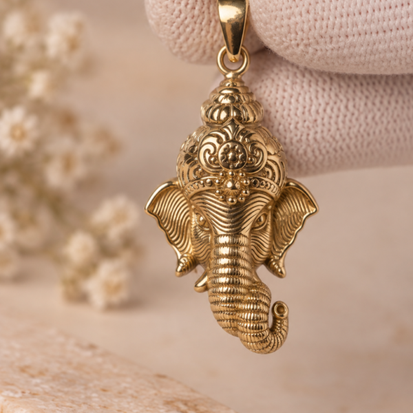 Ganesh Panchaloha Pendant 1.5 Inch | Lord Ganesha Pendant | Ganapati Hindu Jewelry