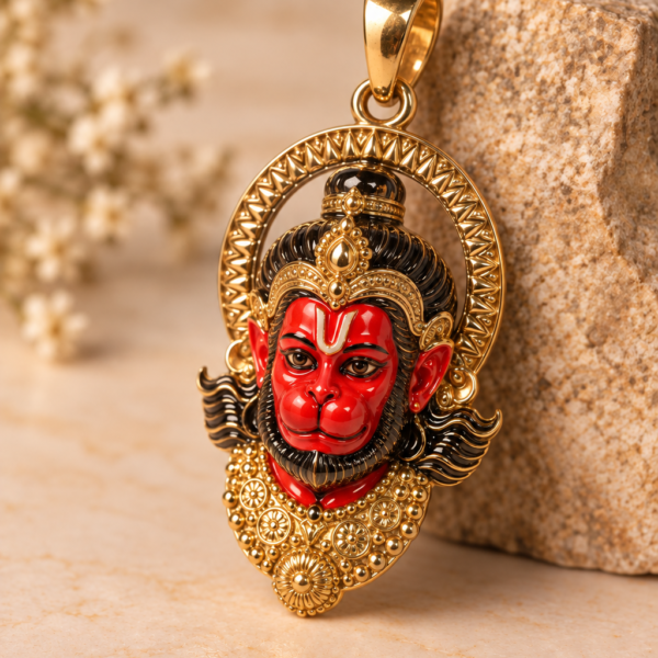 Hanuman Pendant, Lord Hanuman Panchaloha Pendant, Hanuman Jewelry