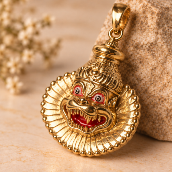 Lord Narasimha Panchaloha Pendant, 1.5 Inch Devotional Jewelry