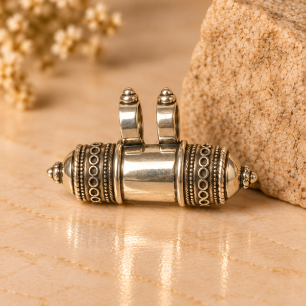 Nrisimhadev Silver Kavacha, 925 Sterling Silver Pendant, 1 Inch