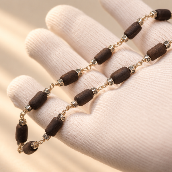 Tulasi Mala, 18 Inch Tulsi Necklace, Natural Tulasi Beads, Vaishnava Jewelry
