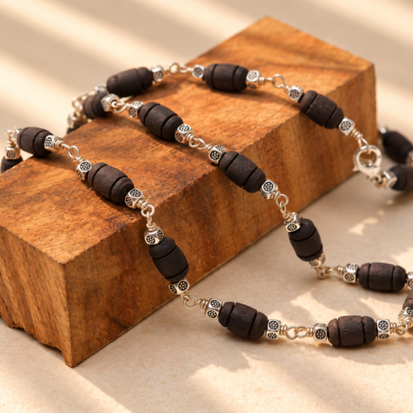 Tulasi Mala, 18 Inch Tulsi Necklace, Natural Tulasi Beads, Vaishnava Jewelry