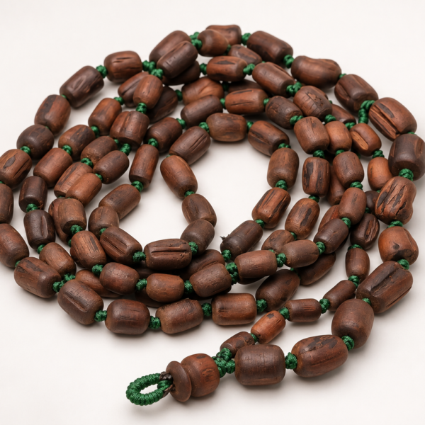 108 Bead Tulasi Japa Mala, Natural Tulsi Wood Prayer Beads