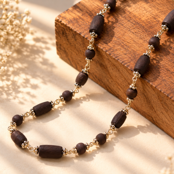 Tulasi Mala, 18 Inch Tulsi Necklace, Natural Tulasi Beads, Vaishnava Jewelry