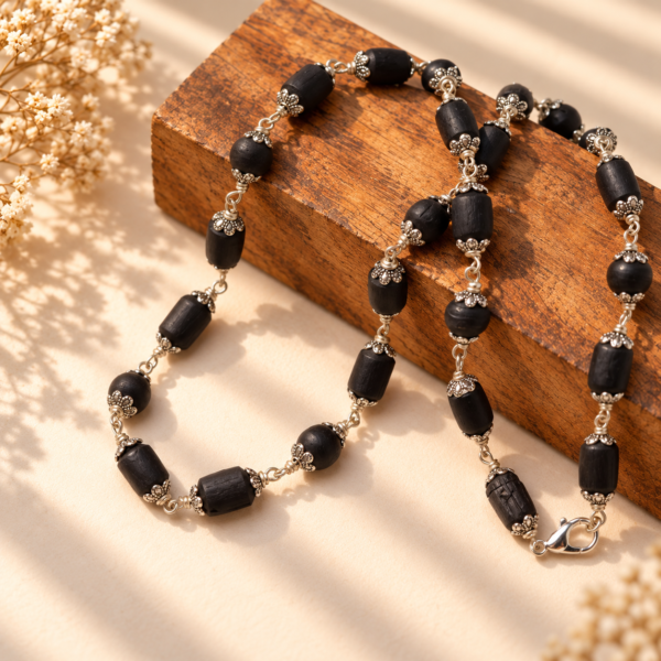 Tulasi Mala, 18 Inch Tulsi Necklace, Natural Tulasi Beads, Vaishnava Jewelry