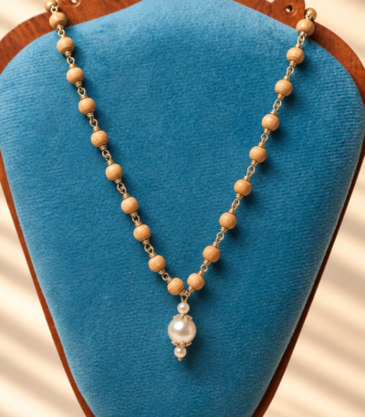 20-inch natural Tulasi bead necklace